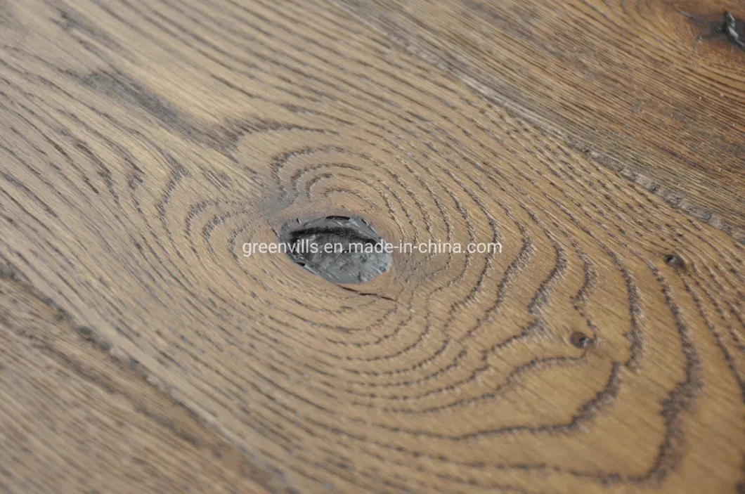 12mm Oak Wood Brushed Smoked Antique Parquet UV Lacquered Engineered Flooring