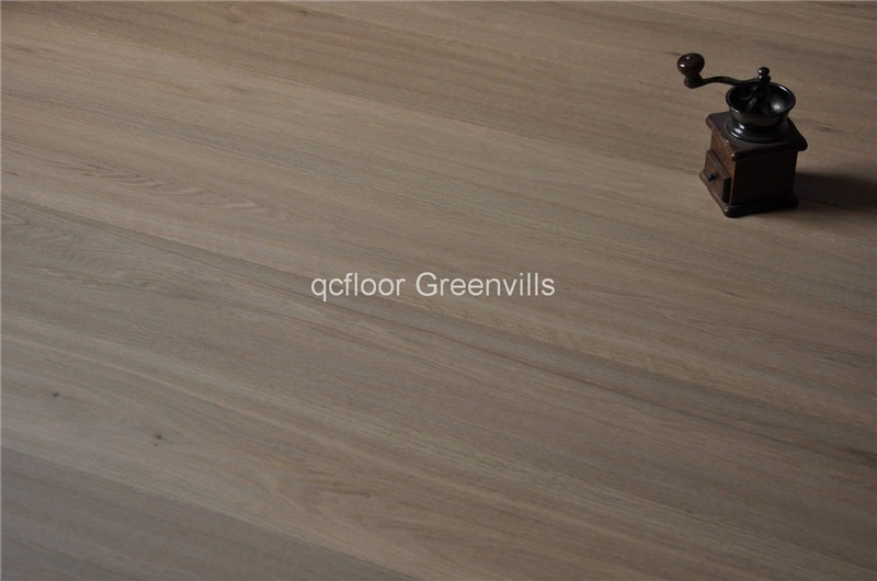 Russian White Oak Engineered Wood Floor Handscraped Smoked UV Oiled Hardwood Floor