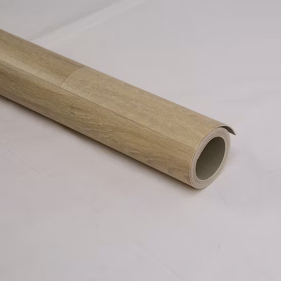 Vinyl-Bodenmatte, runder Eichenboden, Vintage-Klebeband, Kissen, schwarzer PVC-Bodenbelag